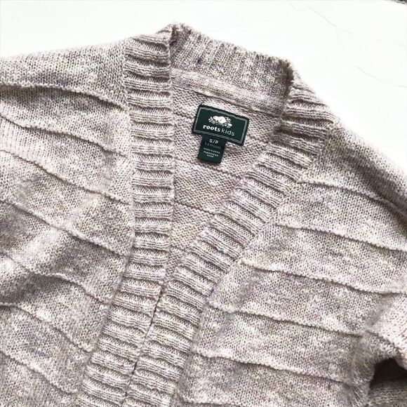 Roots light purple knit open front cardigan EUC S(5-6Y) - Picture 2 of 5